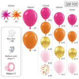 Pink And Orange Balloons Garland Arch Kit 153Pcs With Star - 22 18 12 10 5In Different Size Hot Pink Orange And Gold Confetti Latex Balloons For Birthday Baby Shower Wedding Party Decorations