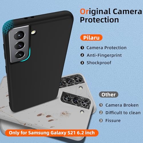 for  Galaxy S21 Case,Liquid Silicone Upgrade [Soft Anti-Scratch Microfiber Lining][2 HD Screen Protector][Full Camera Protection] Shockproof