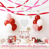 Valentines Streamers - 6 Rolls 492Ft Red And Pink White Streamers For Valentines Day Decorations Mother'S Day Bachelorette Engagement Party Wedding Birthday Girl'S Day Baby Shower Party Decor
