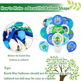 36pcs Happy Earth Day Balloons, Blue Green Earth Party Decorations Latex Balloon Earth Day Party Supplies Balloons for Environmental Protection Activities Decoration, Save Earth Balloon