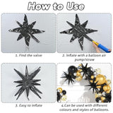 6 Pcs 22in Black Star Foil Balloons Party Decorations