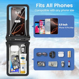 Double Space Waterproof Phone Pouch - 2 Pack, Waterproof Phone Lanyard Case With Iphone 16/15/14/13/12 Pro Max Up To 8.3", Phone Dry Bags For Vacation Beach Pool Kayak Cruise Travel Essentials