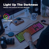 Computer Keyboard Wired, Plug Play Usb Keyboard With Large Number Pad, Caps In