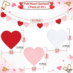 , Red Felt Heart Garland - 8.2 Feet No Diy | Heart Decorations, Anniversary Day Decorations | Love Garland, Engagement Party Decorations | Love Decorations, Romantic Decorations Special Night