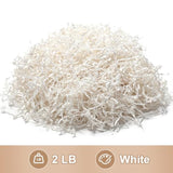 2 Lb Crinkle Cut Paper Shred White Crinkle Shredded Paper - Gift Box Baskets Bag Filler - Confetti Stuffing For Birthday, Holiday Gift Packaging Wrapping