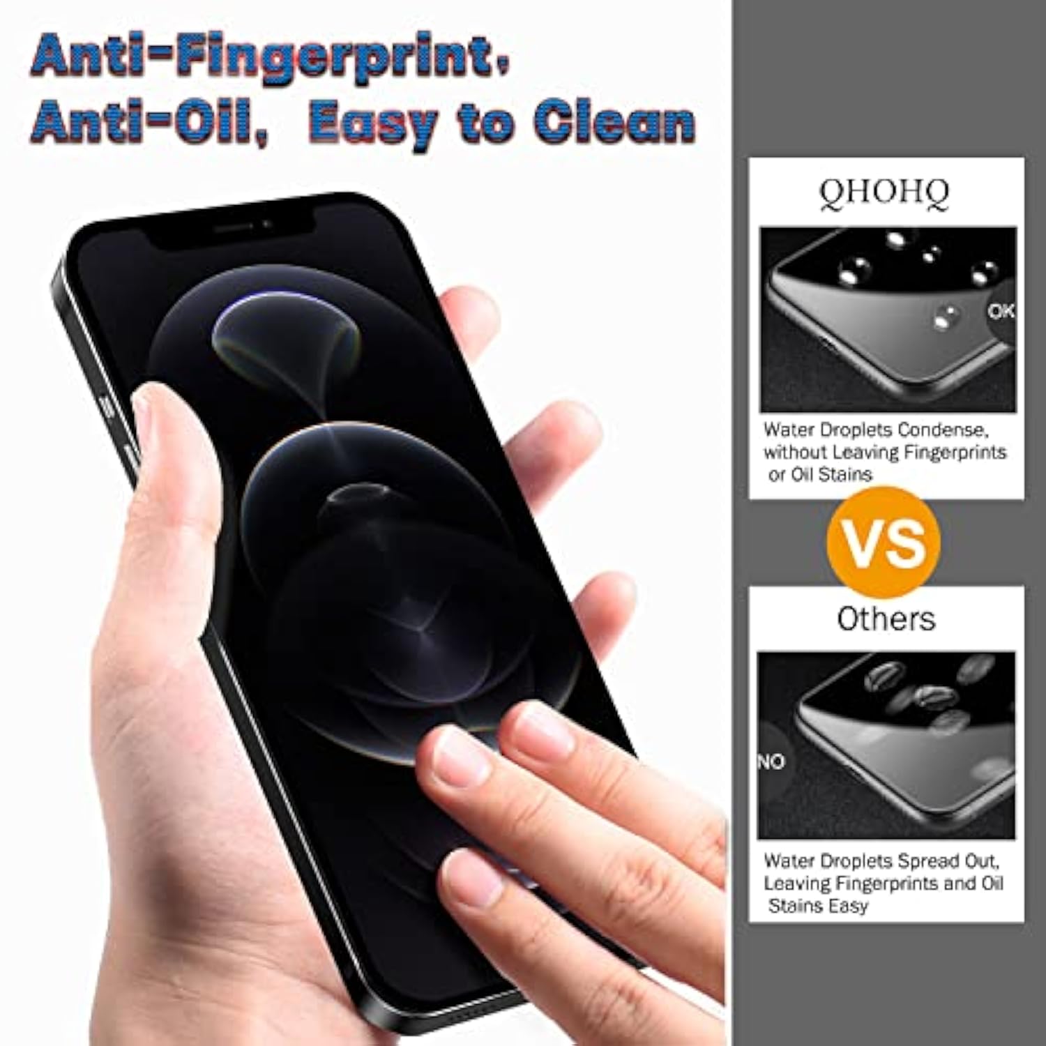 3 Pack Screen Protector For Iphone 12 Pro 6.1 Inch With 2 Pack Tempered Glass Camera Lens Protector, Ultra Hd, 9H Hardness, Scratch Resistant, Easy Install - Case Friendly