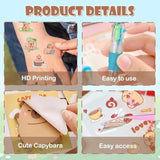 156Pcs Capybaraes Party Favor Theme Birthday Decorations Supplies Capybaraes Goodies Bags Stuff Stationery Set Classroom Prizes Tattoo Stickers Pen Bookmarks Post-It Notes Stickers