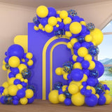 115pcs Royal Blue and Yellow Balloon Arch Kit for Birthday, Baby Shower & More