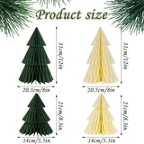 Paper Christmas Tree, 4 Pcs Paper Christmas Ornaments Party Decorations, 3D Honeycomb Xmas Trees, Holiday Home Decor, Christmas Table Centerpiece