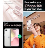 Designed For 16E Case 6.1", [Compatible With Magsafe] [Glitter Card & Wrist Strap] [2X Screen Protectors] Surround Raised Lens Protection Designed For Se 4 Case, Rose Gold
