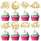 24 Pack Jesus Christmas Cupcake Toppers Gold Holy Nativity Hope Believe Christ Blessed Cupcake Picks Jesus Birthday Cake Decorations For Religion Christmas Party Decorations
