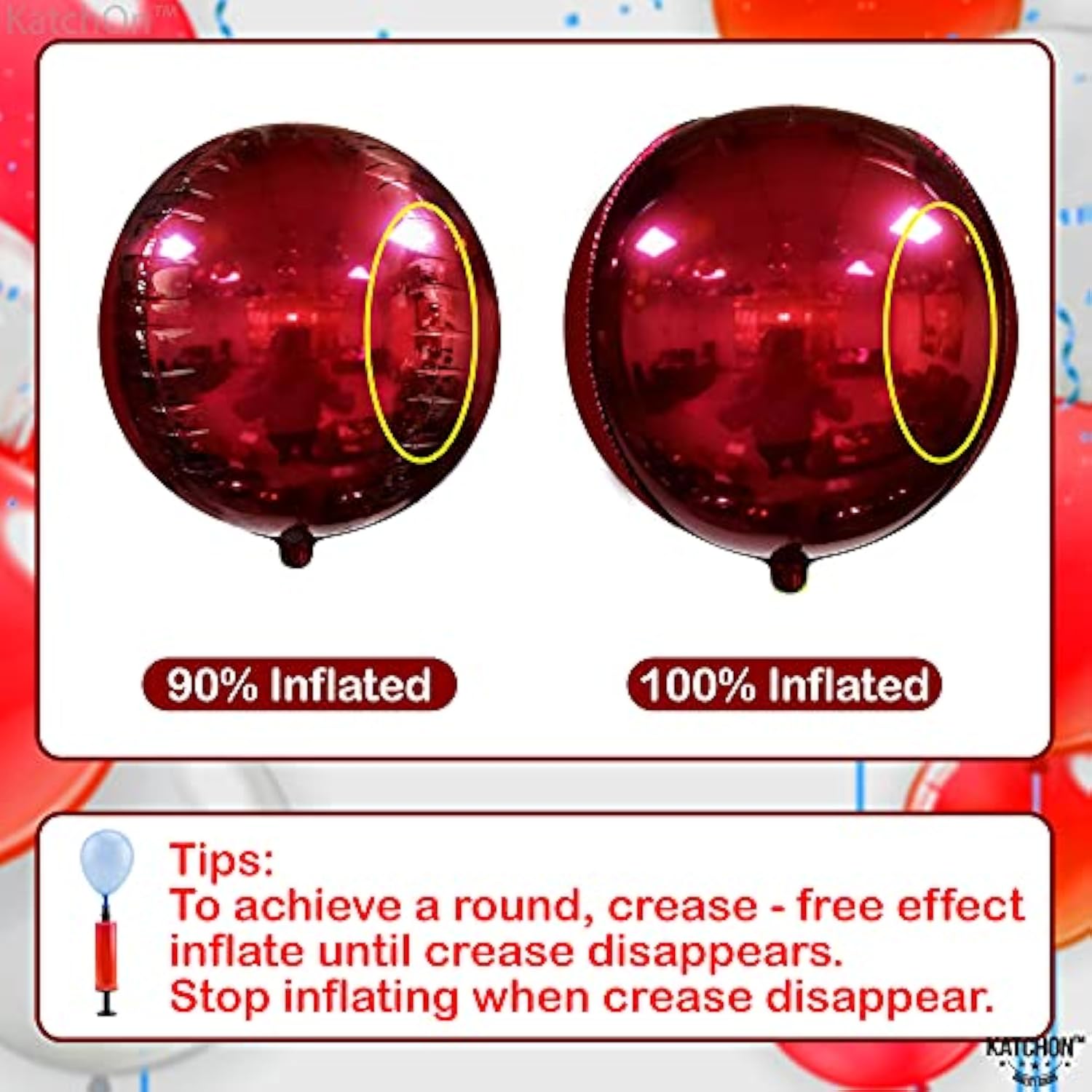 Huge Metallic Red Balloons 22 Inch Pack of 6 Mylar Birthday Fall Halloween Decor