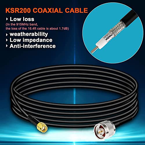 Waterproof 8Dbi Long Range Cellular Ultra Distance Lora Gateway Antenna Omni-Directional Glass Fiber Lorawan 915Mhz Antenna With 5M/16.4Ft Cable For Helium Rak Hotspot Hnt Finestra Miner Mining