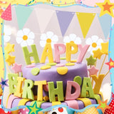 5 Pcs Macaron Daisy Birthday Party Bunting Banner, Pastel Birthday Decorations Pennant Banners Daisy Party Backdrop Supplies