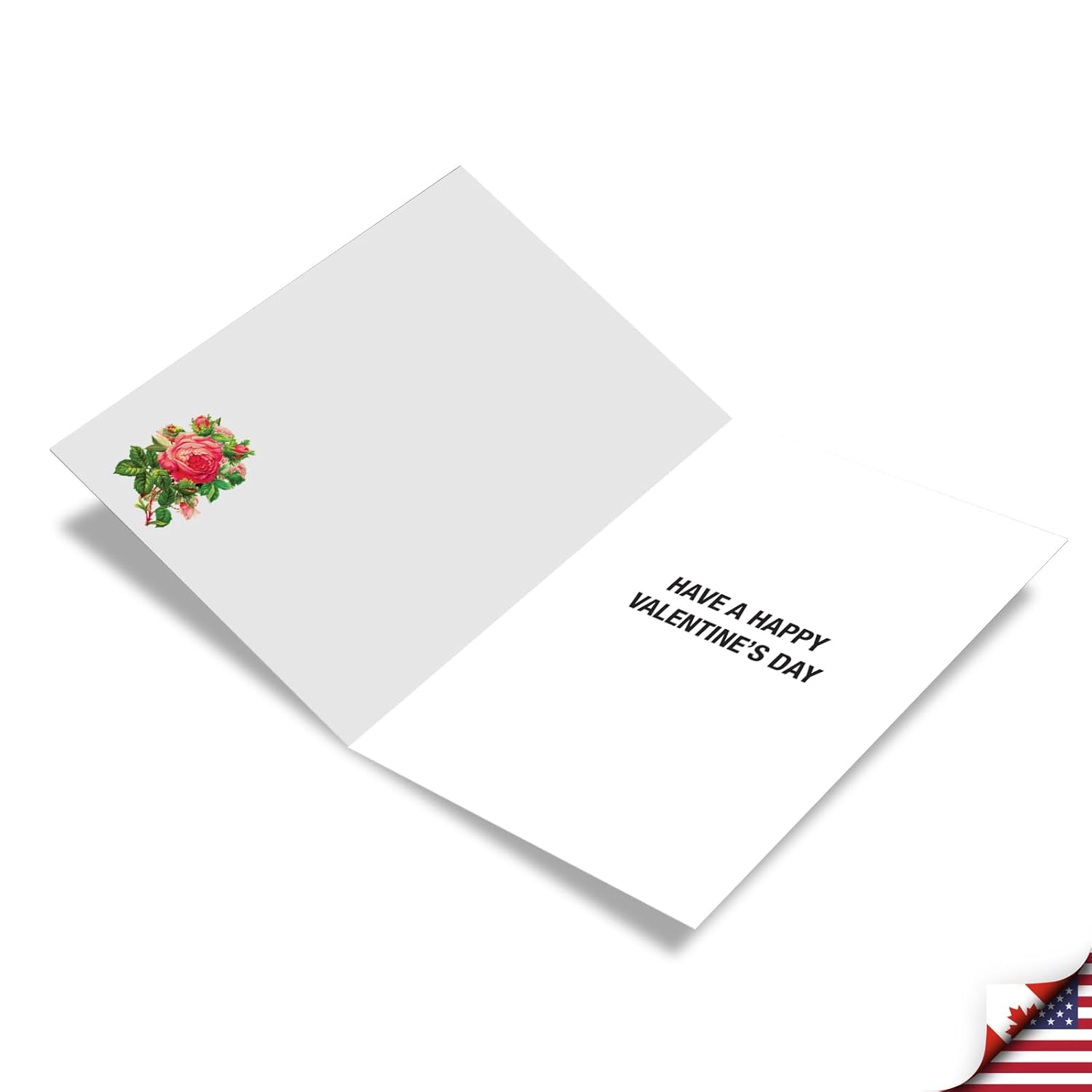 Valentine'S Day Greeting Card With 5 X 7 Inch Envelope (1 Card) Flowers For Valentine C3532Vdg