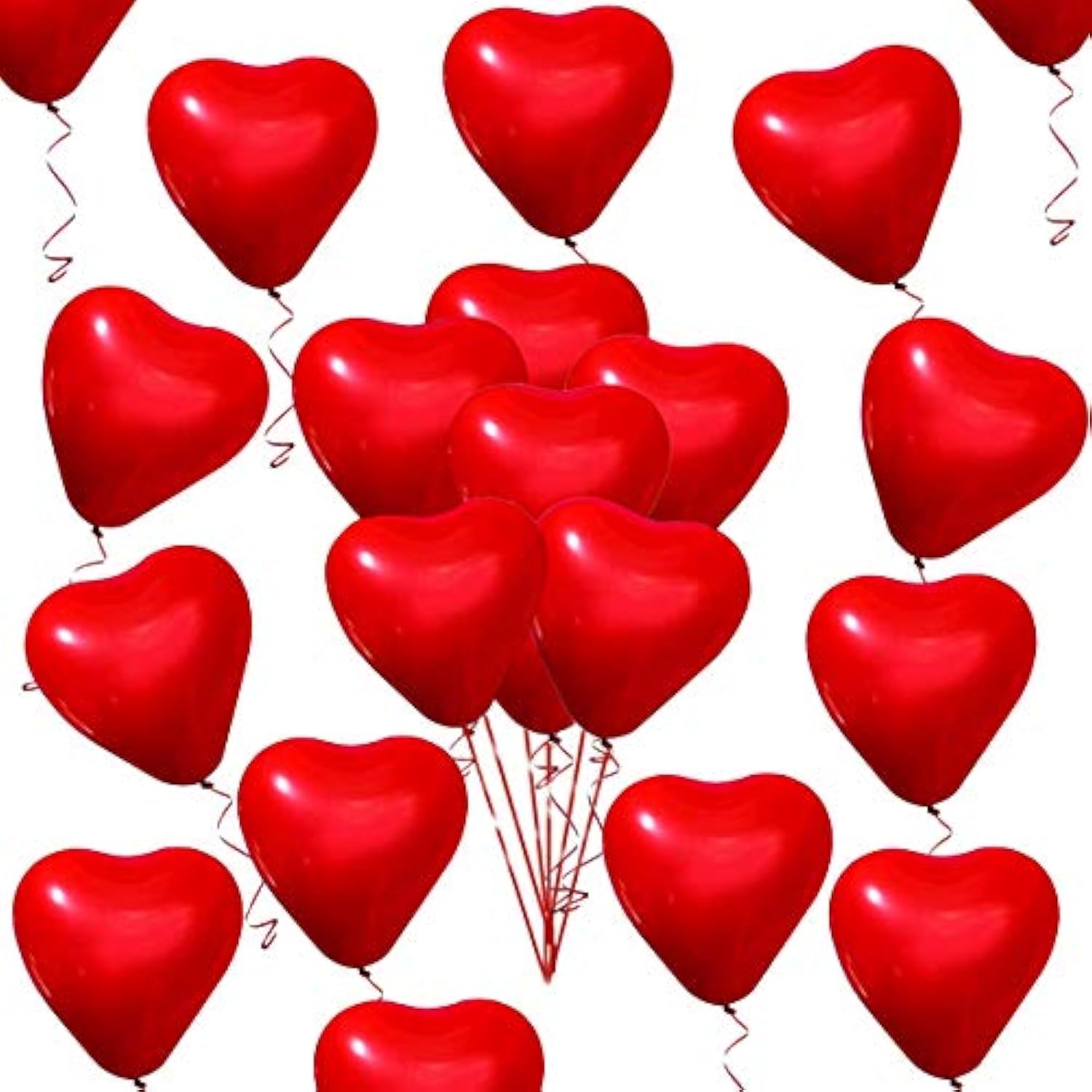 50 Pieces Love Heart Balloons 10-Inch Red Latex Heart Balloons For Valentines Day Wedding Anniversary Engagement Birthday Garden Company Celebration Graduation Prom Party Decoration Romantic Decor