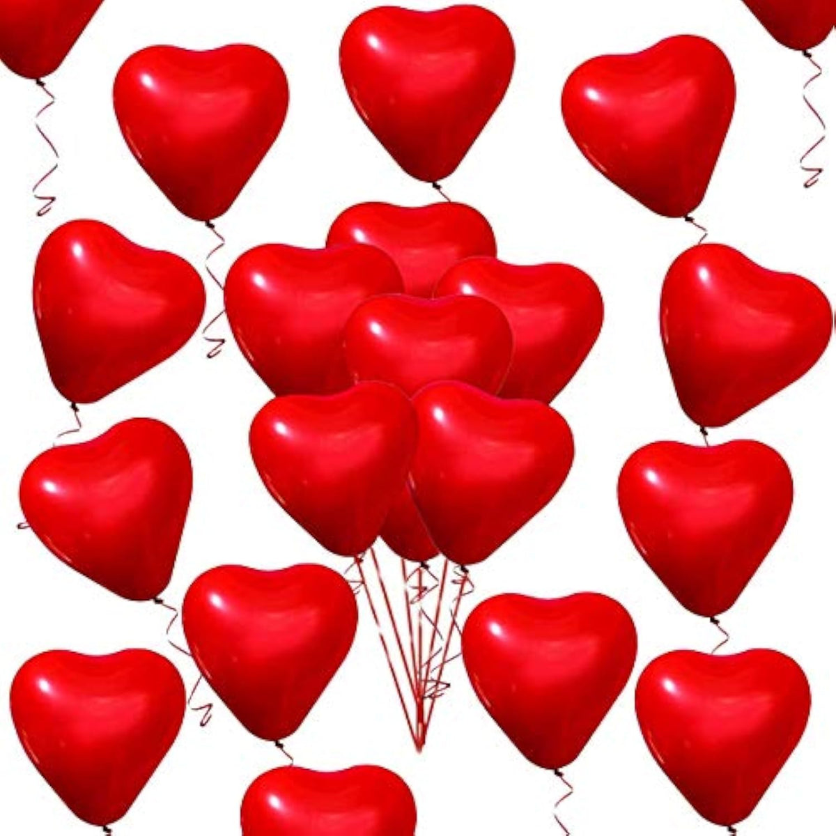 50 Pieces Love Heart Balloons 10-Inch Red Latex Heart Balloons For Valentines Day Wedding Anniversary Engagement Birthday Garden Company Celebration Graduation Prom Party Decoration Romantic Decor