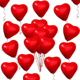 50 Pieces Love Heart Balloons 10-Inch Red Latex Heart Balloons For Valentines Day Wedding Anniversary Engagement Birthday Garden Company Celebration Graduation Prom Party Decoration Romantic Decor