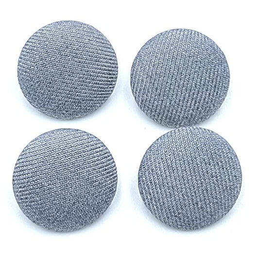 24Pcs Grey Fabric Cloth Covered Round Buttons With Metal Shank Buttons