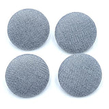 24Pcs Grey Fabric Cloth Covered Round Buttons With Metal Shank Buttons