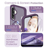 Magnetic Translucent Flower Case for Samsung Galaxy A17 - Deep Purple