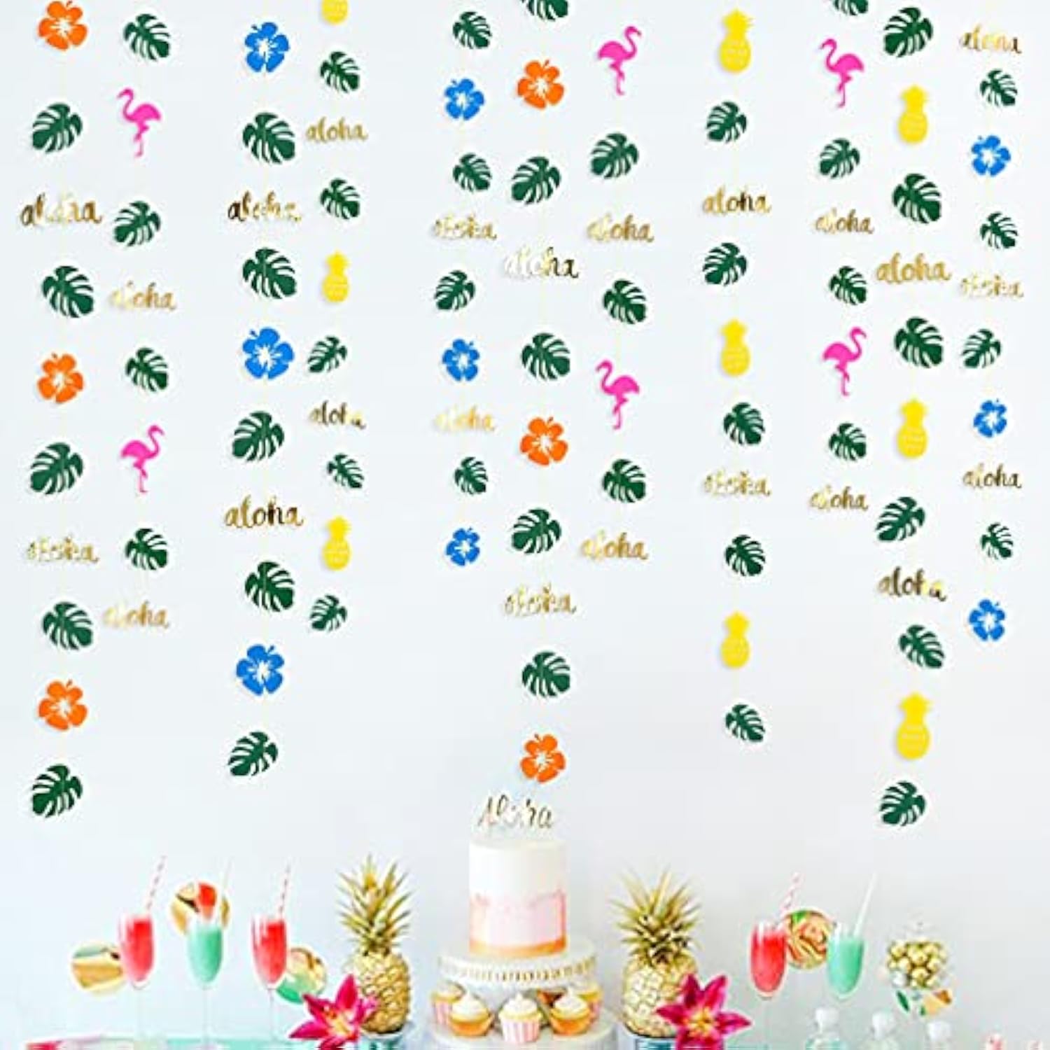 46Ft Tropical Party Decorations Gold Palm Leaves Garland Banner For Su