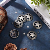 1 Box 6 Sets Screw Back Button Engraved Star Concho Hollow Out Decorat