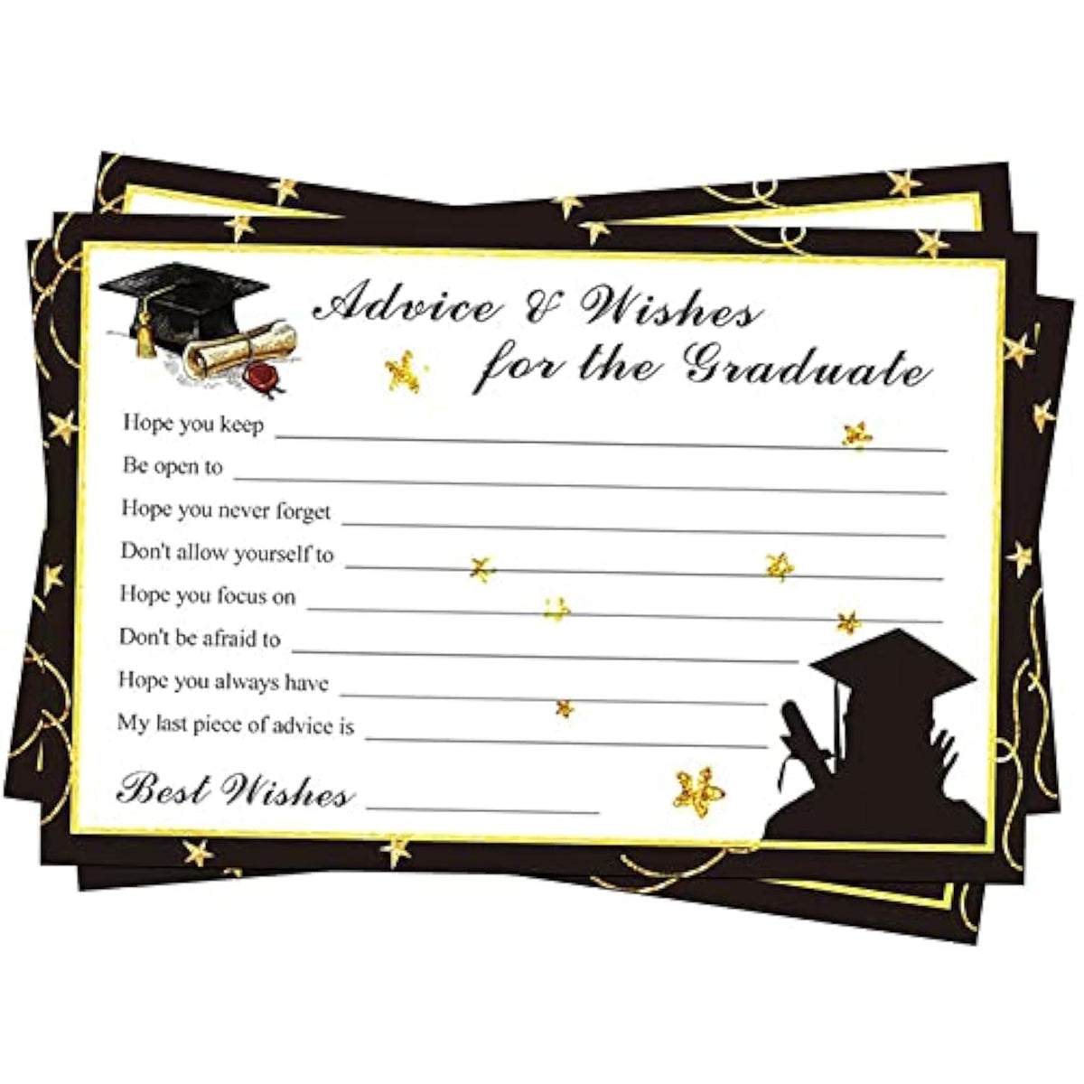 Graduation Advice Cards - 50-Pack Graduate Party Supplies 2026 Advice For The Graduate Graduation Decorations Party Favors Table Games Personalized Graduations Cards
