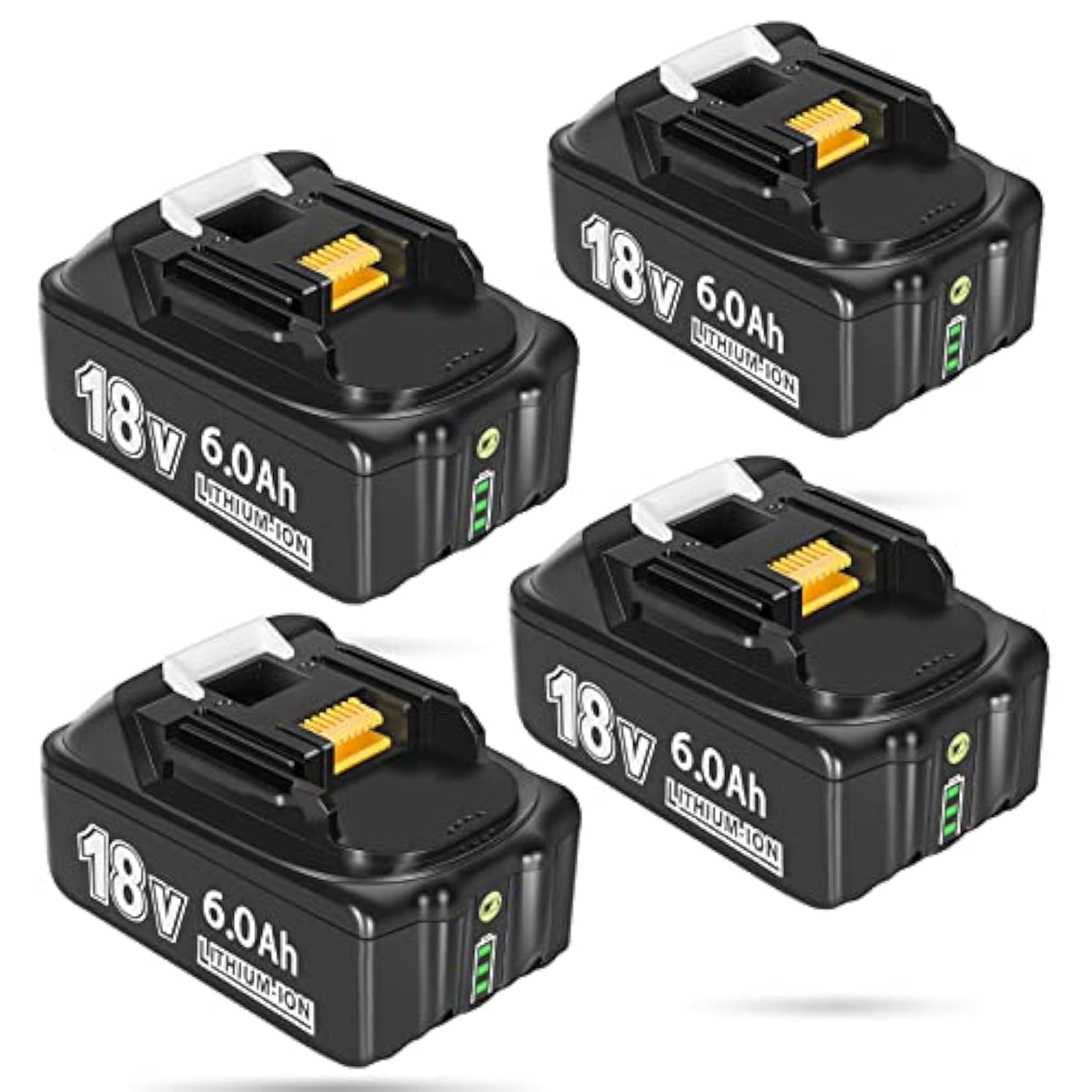 Replacement For Makita 18V Battery 6.0Ah 4/Pk Compatible With Makita Bl1815 Bl1830 Bl1835 Bl1840 Bl1850 Bl1860 18Volt Battery