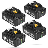 Replacement For Makita 18V Battery 6.0Ah 4/Pk Compatible With Makita Bl1815 Bl1830 Bl1835 Bl1840 Bl1850 Bl1860 18Volt Battery