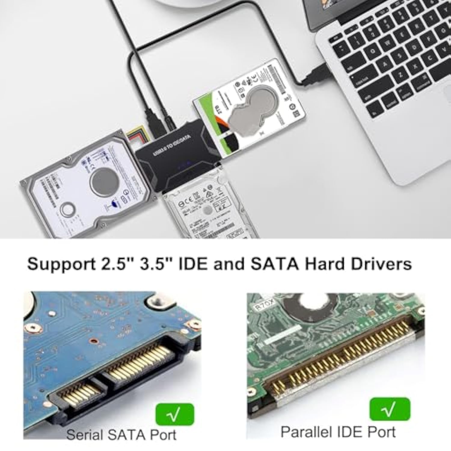 Usb 3.0 To Sata/Ide Adapter, External Hard Drive Reader Ultra Recovery Convert