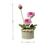 Handmade Knitted Flowers,Completed Crochet Flowers, Knitted Fake Roses, Gifts For Women, Teachers, Children, Home Decor,Desk Decor, Office Decoration.?Pink