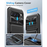 For Google Pixel 10 Pro Xl Case Wallet, Built-In Card Holder (3-5 Cards) [Rfid Blocking] & Slide Camera Cover, Military Grade Protection, Rugged Phone Case For Pixel 10 Pro Xl 6.8" 2025, Black