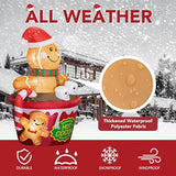 6 Ft Christmas Inflatables Outdoor Decorations, Cute Christmas Blow Up Yard Decorations Gingerbread Man In Hot Cocoa Mug