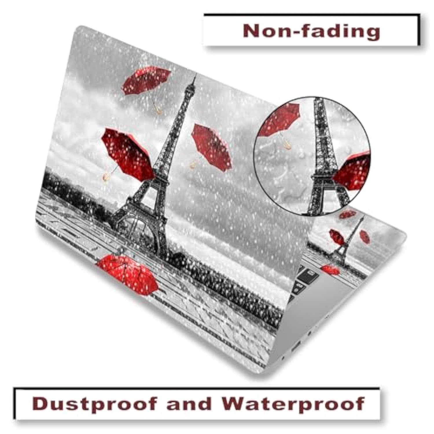 12 13 14 15 15.4 15.6 Inches Laptop Skin Sticker Decal Universal Netbook Skin Sticker Reusable Soft Notebook Art Protector Cover Decal, Paris Tower