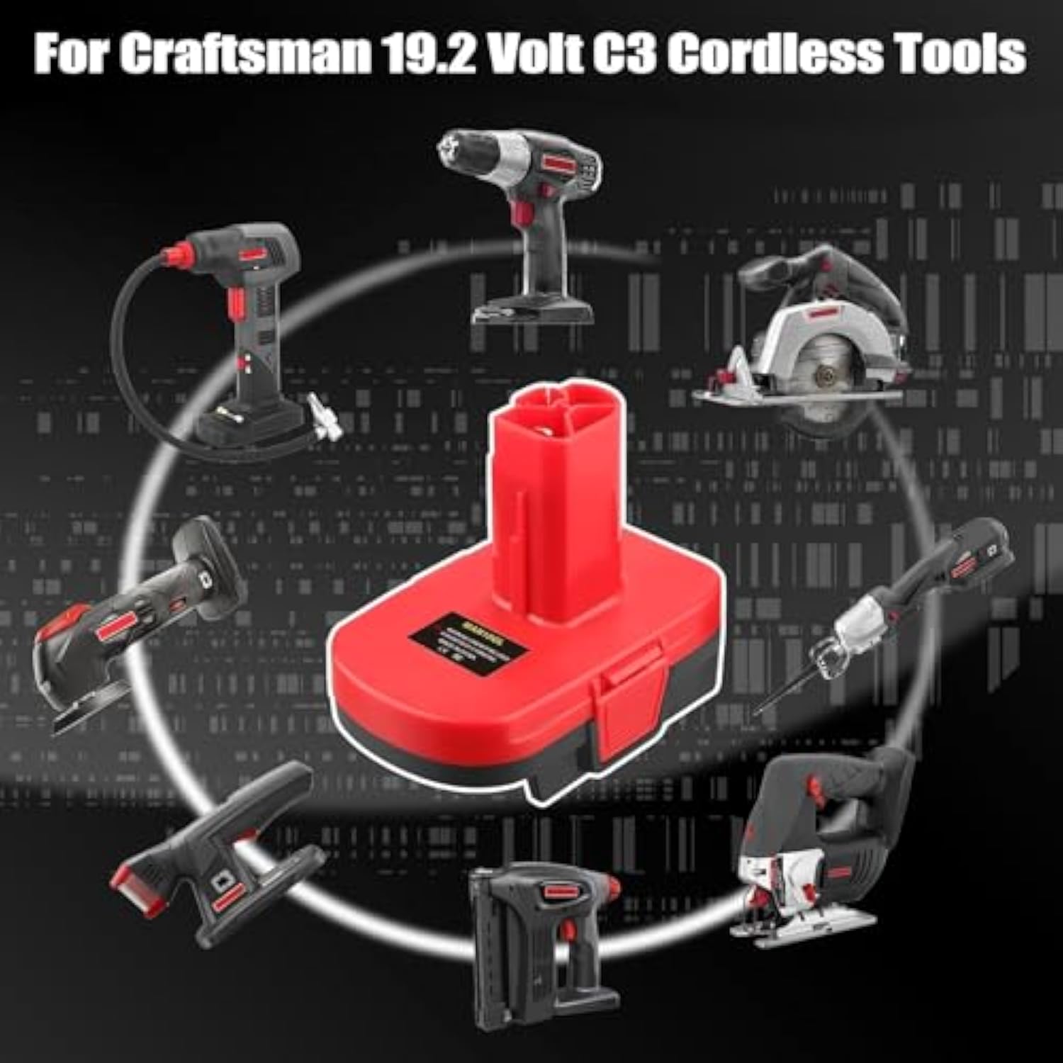 Battery Adapter For Craftsman 20V To 19.2V, Adapter Converter For Craftsman V20 New 20V Lithium Battery To C3 19.2V Old Power Tools(No Battery)