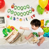 Hungry Caterpillar Birthday Banner & Decor Set – Fruit Garland and Cake Smash Props