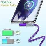 ?5-Pack? Usb C Cable,10Ft 3.1A Type C Charger Fast Charging Cable Nylon Braided Right Angle Usb C Charging Cable Compatible With Samsung S22,Ipad Pro 12.9 Air Mini Macbook Air,Pixel 7