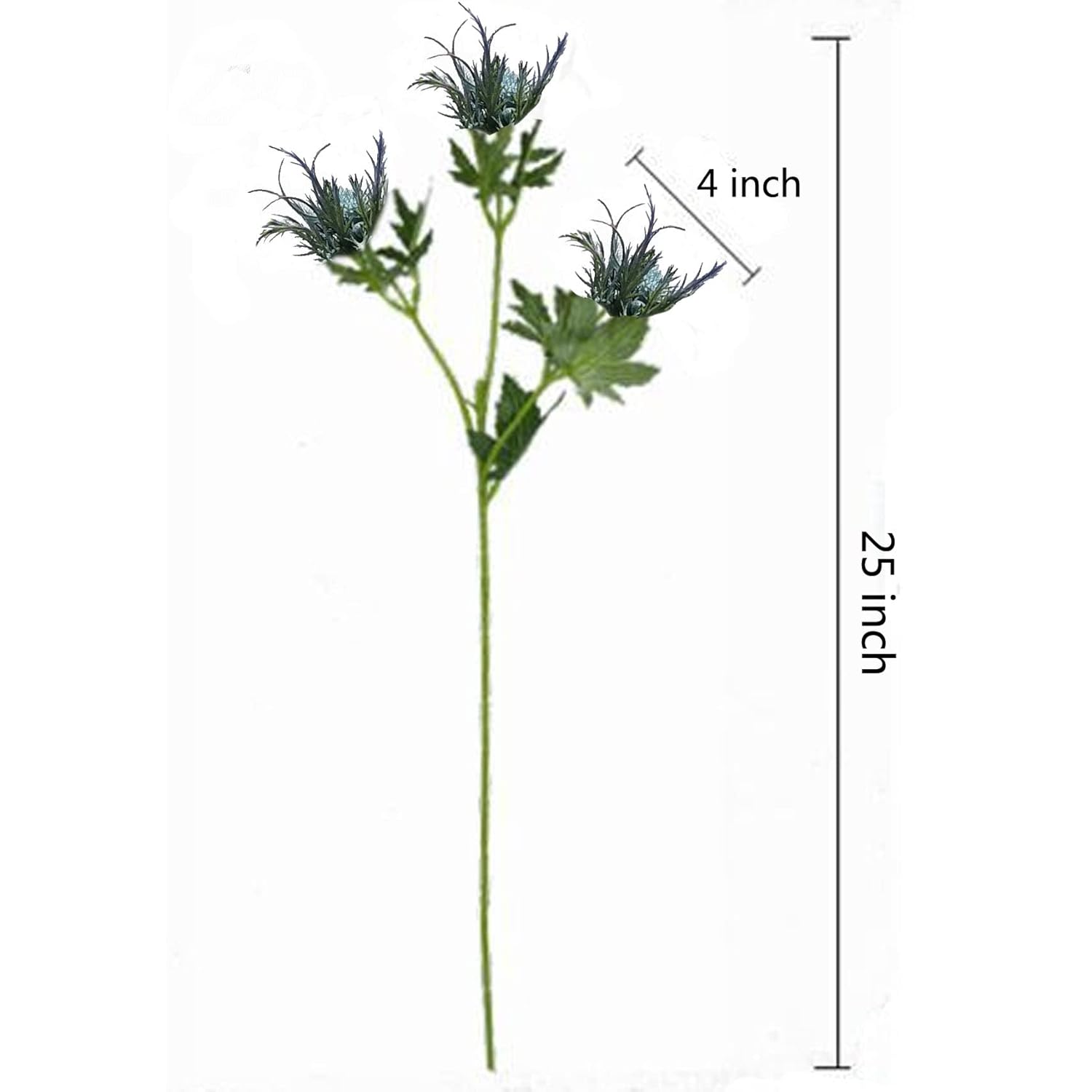 5 Pack Silk Artificial Thistle Flowers Eryngiums Faux Plants For Garden Wedding Prom Party Bouquet Floral Arrangement (Blue)