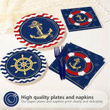 200Pcs Nautical Anchor Party Supplies for Baby Shower, Serves 50