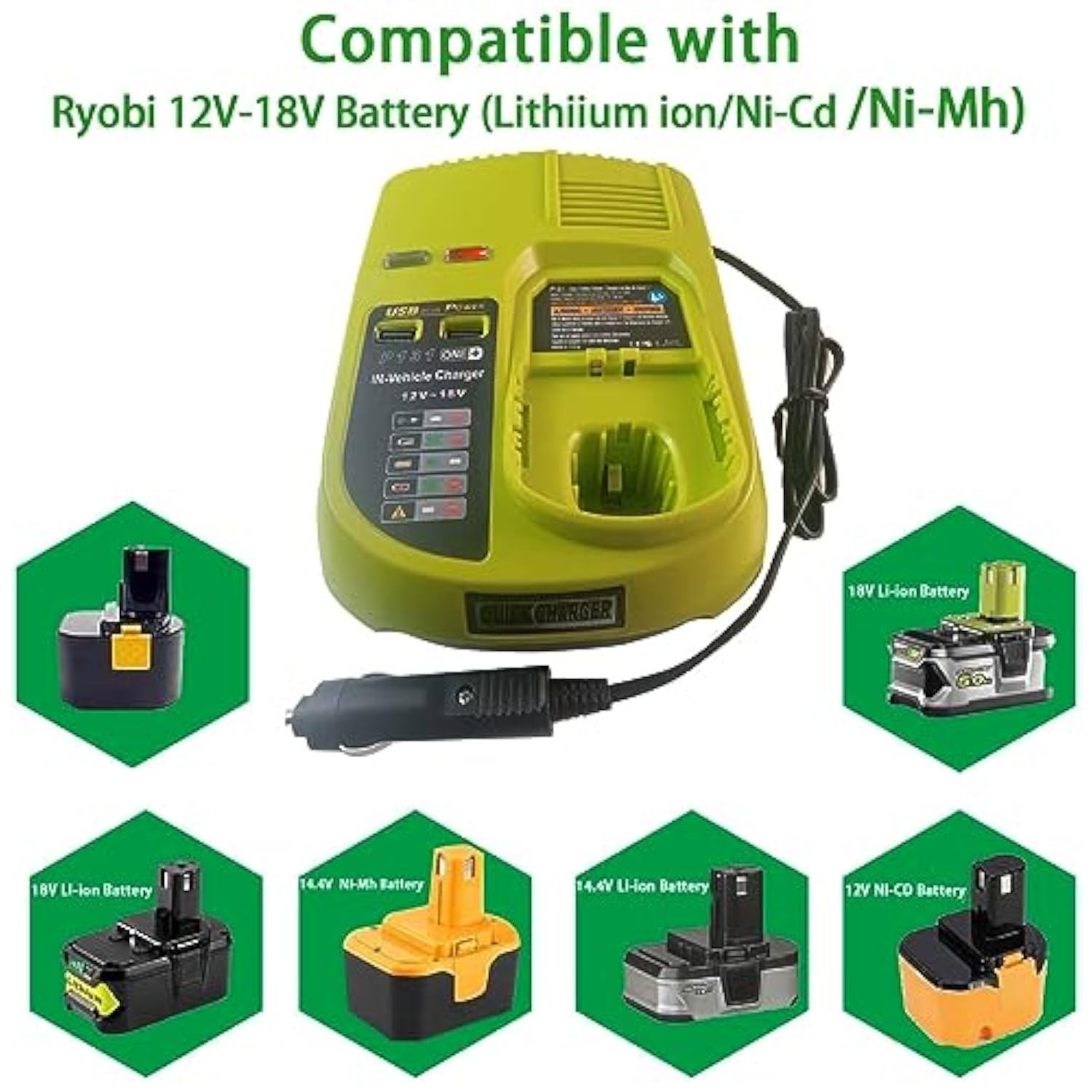 P131 One+ Portable Dual Chemistry Lithium Ion Or Nicad Vehicle Charger