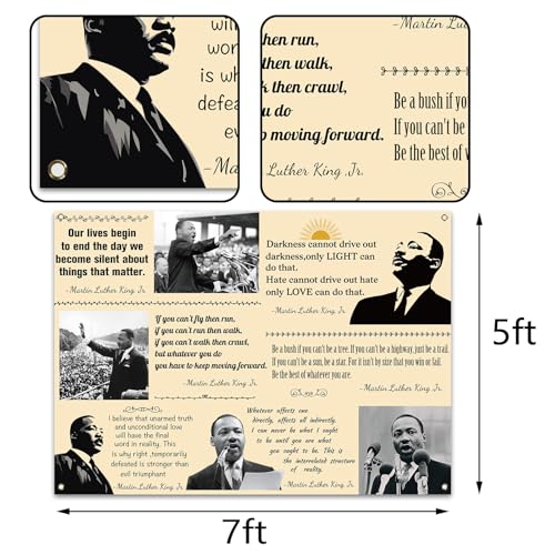 Martin Luther King Jr. Day Photo Booth Backdrop for Bulletin Board Decorations History Famous Quote MLK Day Decor Inspiration School Classroom Wall Decor (7×5ft)