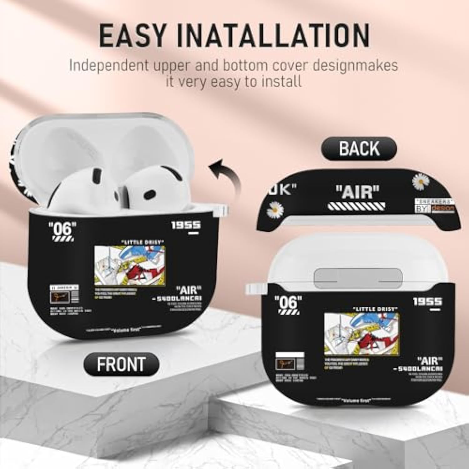 For Apple Airpods 4Th Generation Case Cover(2024), Protective Tpu Soft Cases Cover Rugged For Airpods 4Th Generation Case With Lanyard & Keychain For Women Men?Sneakers