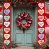 Big, Conversation Hearts Valentines Banners - 72X12 Inch | Valentines