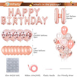 30Pcs Pink Rose Gold Birthday Decorations, 3D Mylar Foil Happy Birthday Banner And Confetti Latex Balloons, Ecofriendly Party Decorations Supplies For Kids Girls Women Birth Party Favors