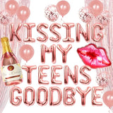 Luxury Kissing My Teens Goodbye Balloon Banner Birthday Party Balloons 20Th Birthday Party Decor Twenties Birthday Party Decorations