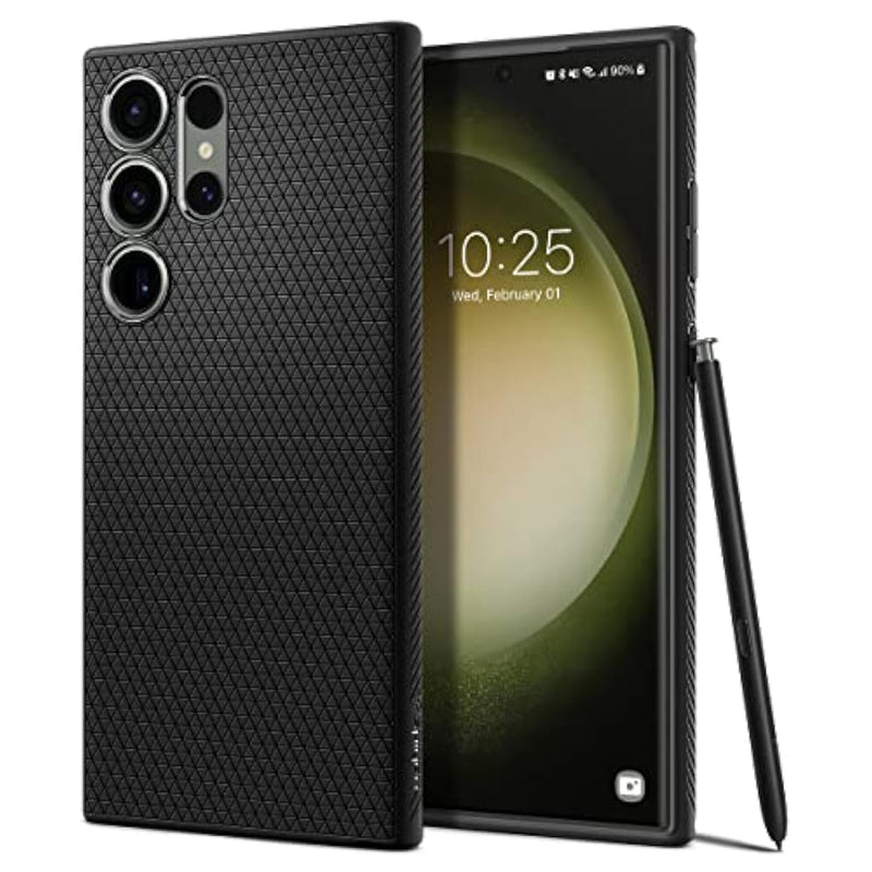 Spigen Liquid Air Designed for Galaxy S23 Ultra Case (2023) [Military-Grade Protection] - Matte Black