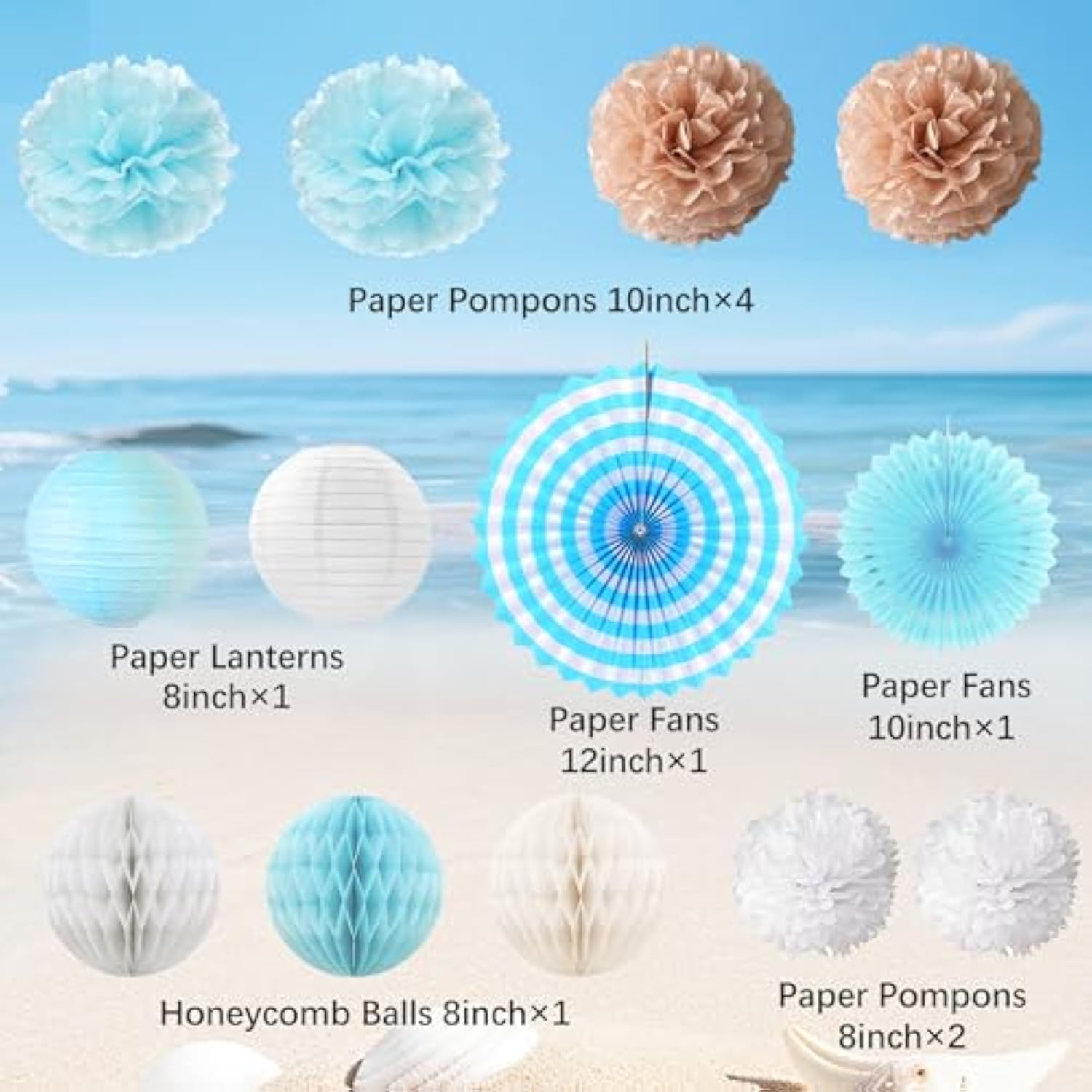 Bachelorette Party Decorations, Blue Beach Bride Shower Decor Pom Poms Hanging Banner Swirls For Women, Last Toast On The Coast Bridal Shower Wedding Decoration, Bride To Be Party Supply