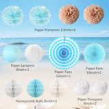 Bachelorette Party Decorations, Blue Beach Bride Shower Decor Pom Poms Hanging Banner Swirls For Women, Last Toast On The Coast Bridal Shower Wedding Decoration, Bride To Be Party Supply