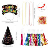 48pcs 2026 New Year Party Decorations Hats Tiaras Blowouts Necklaces